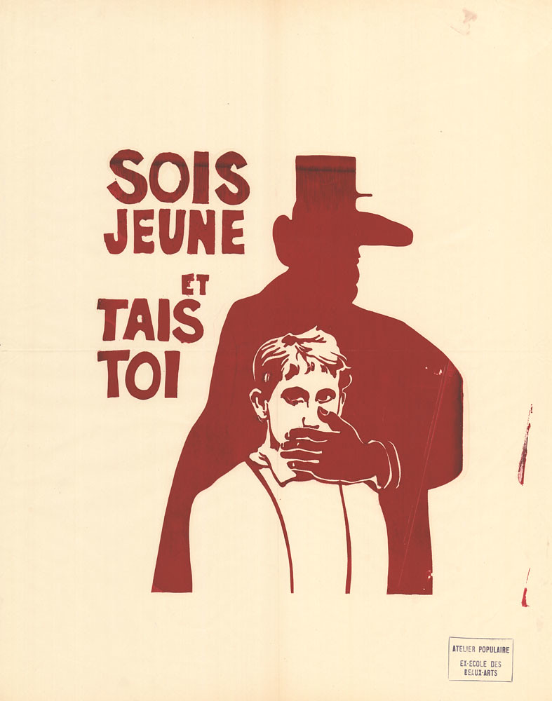 Sois jeune et tais-toi door Atelier Populaire